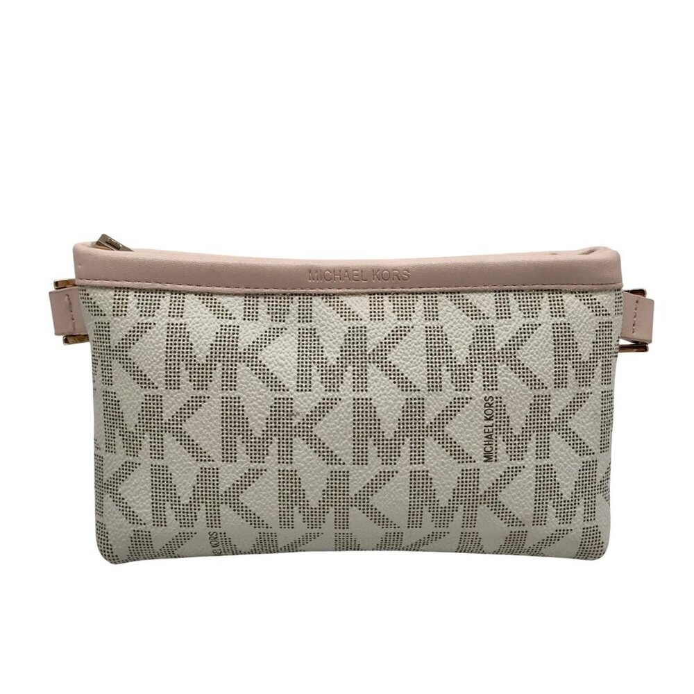 Michael Kors Vanilla & Pink Canvas Beltwaist Bag